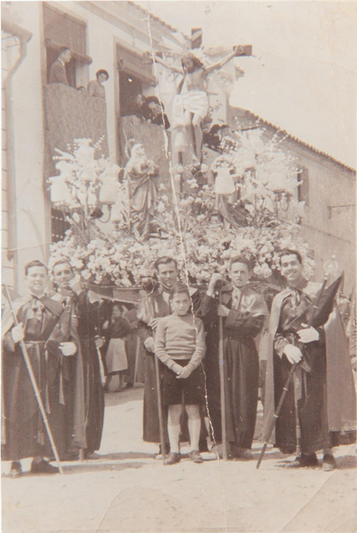 Foto del primer Cristo del Perdón del Archena. Foto datada entre los años 1952 y 1955 - Mañana de Viernes Santo.