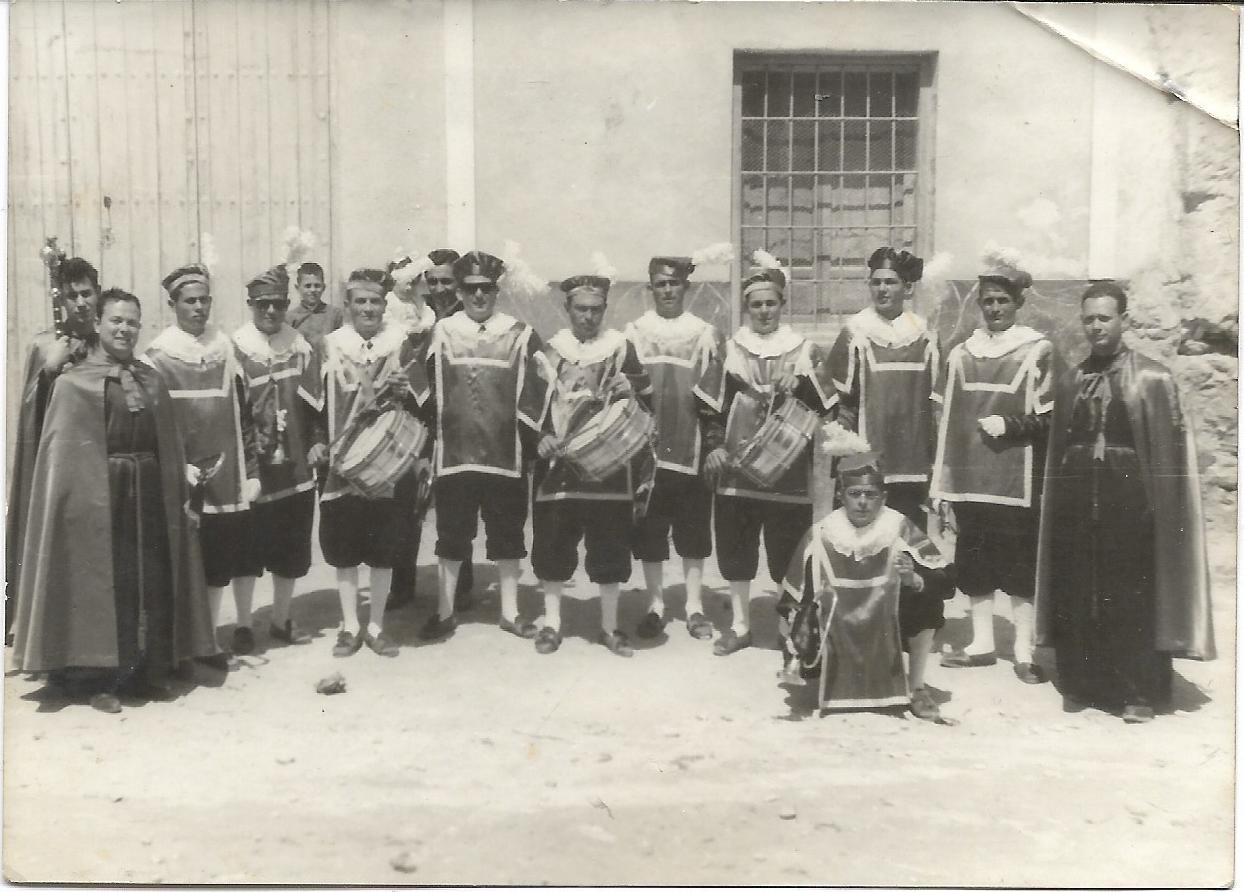 Foto banda de tambores y cornetas de la cofradía del Cristo del Perdón de Archena - Año 1958
