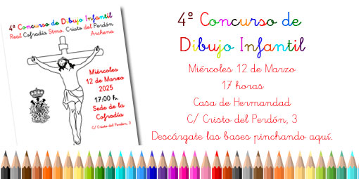 Concurso-Dibujo-2025-Web Cartel del Concurso de dibujo de la Cofradía del Stmo. Cristo del Perdón de Archena.