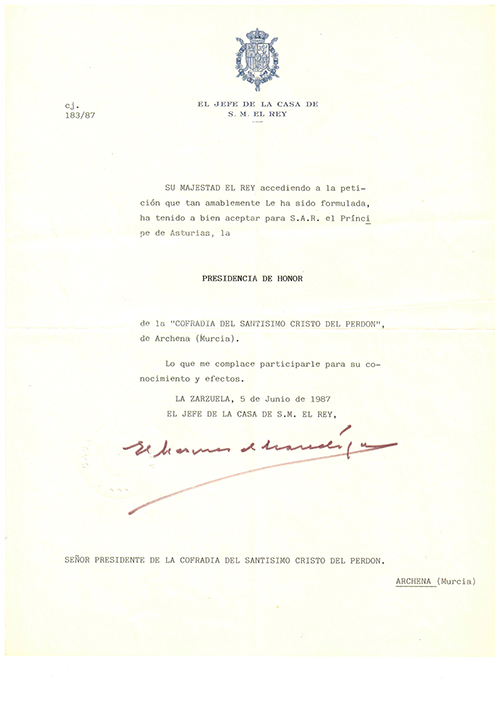 Carta de la Casa Real de España