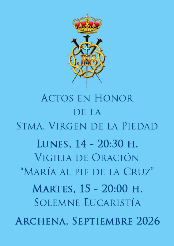 Virgen-Piedad-2026-Actos Actos en honor a la Stma. Virgen de la Piedad - Archena